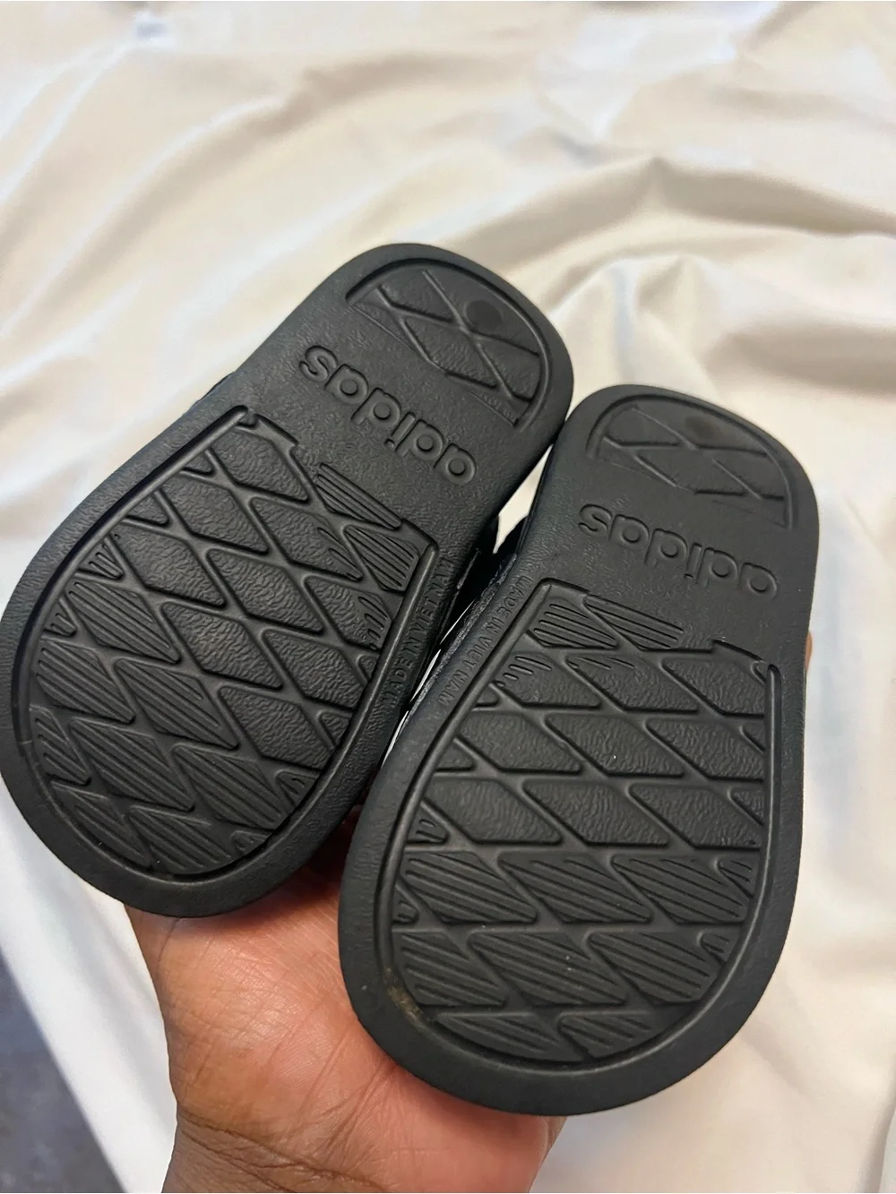 adidas Black and White Slide Sandals for Kids